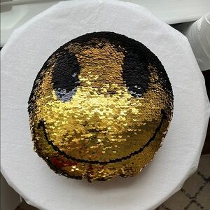 Sequin Smiley Face ASMR Pillow